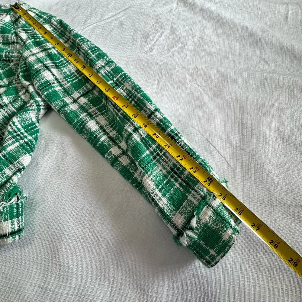 Cabi Library Jacket Green White Black Plaid  size Medium - Picture 9 of 10